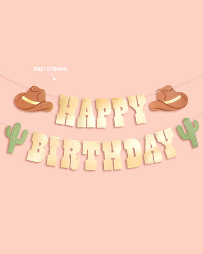 Wild Wild West Banner - gold foil banner