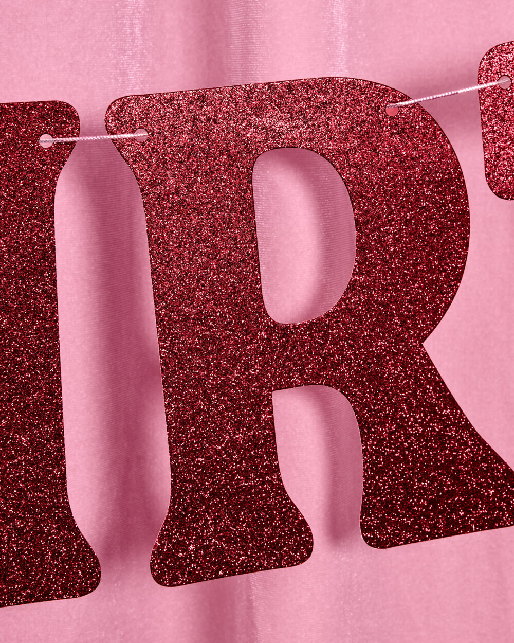 Burgundy Bday Banner - 5 ft burgundy glitter banner