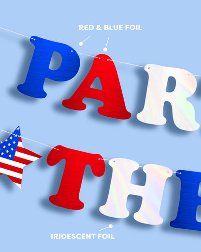 Party In The USA Banner - iridescent foil banner