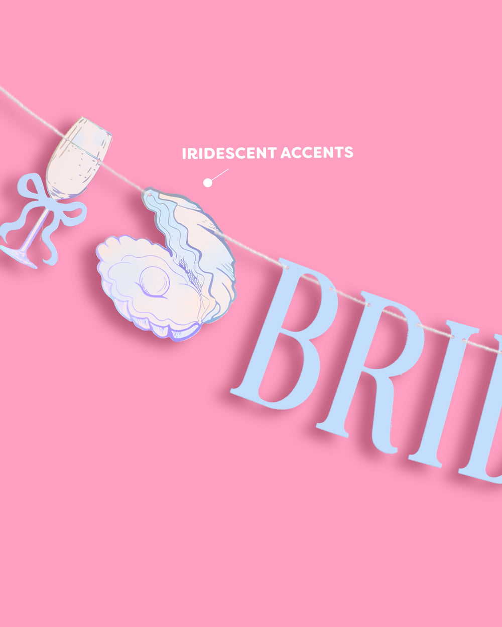 Seashells & Wedding Bells Banner - iridescent foil banner