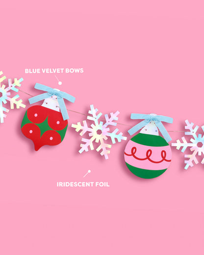 Ornament Snowflake Banner - iridescent foil banner
