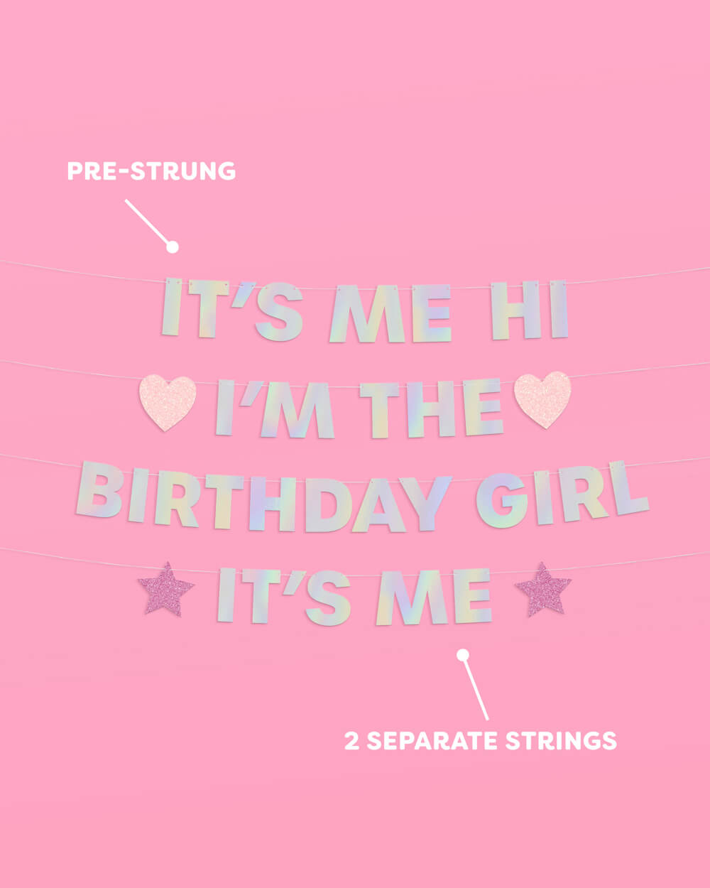 I'm the Bday Girl Banner - iridescent foil banner
