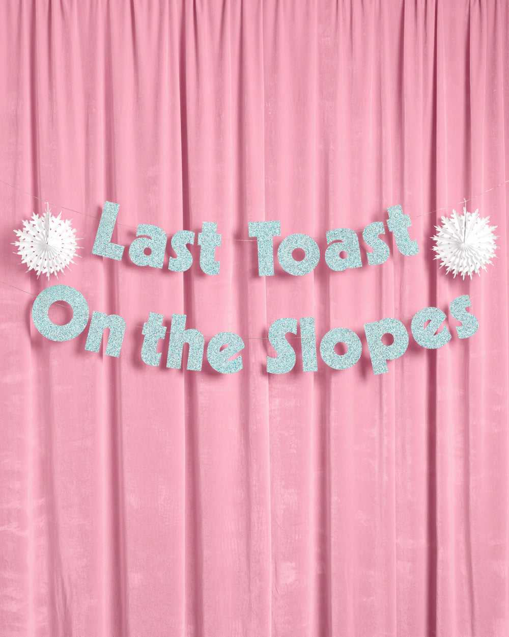 Last Toast On the Slopes Banner - 3D glitter banner