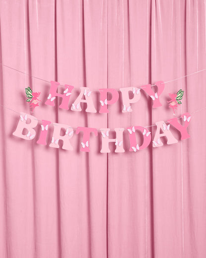 Garden Fairy Banner - 3D paper banner