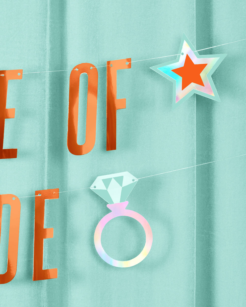 Life Of A Bride Banner - orange foil banner