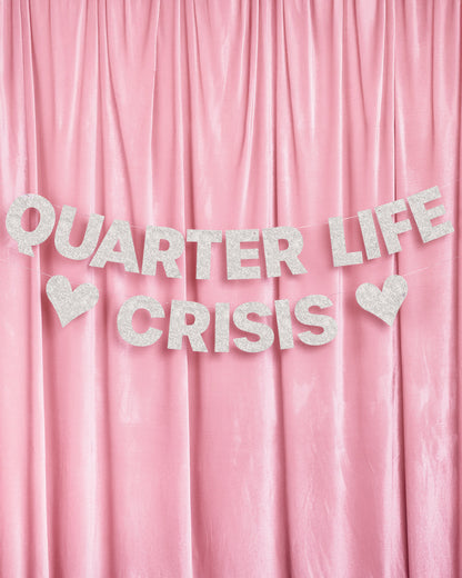 Crisis Averted Banner - silver glitter banner