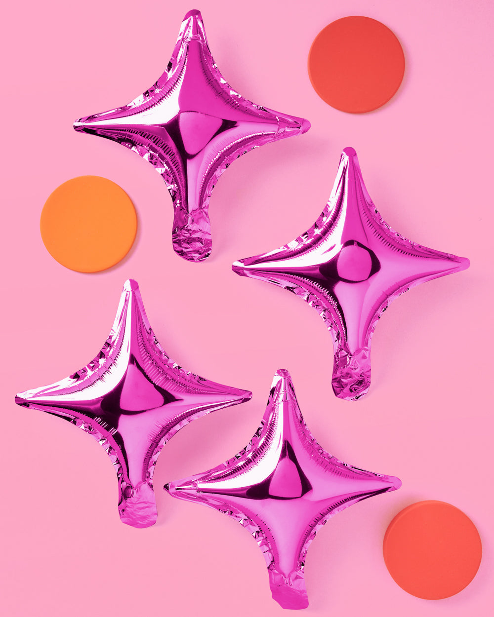 Pink Sparkle Balloon - 6 pc pink foil set