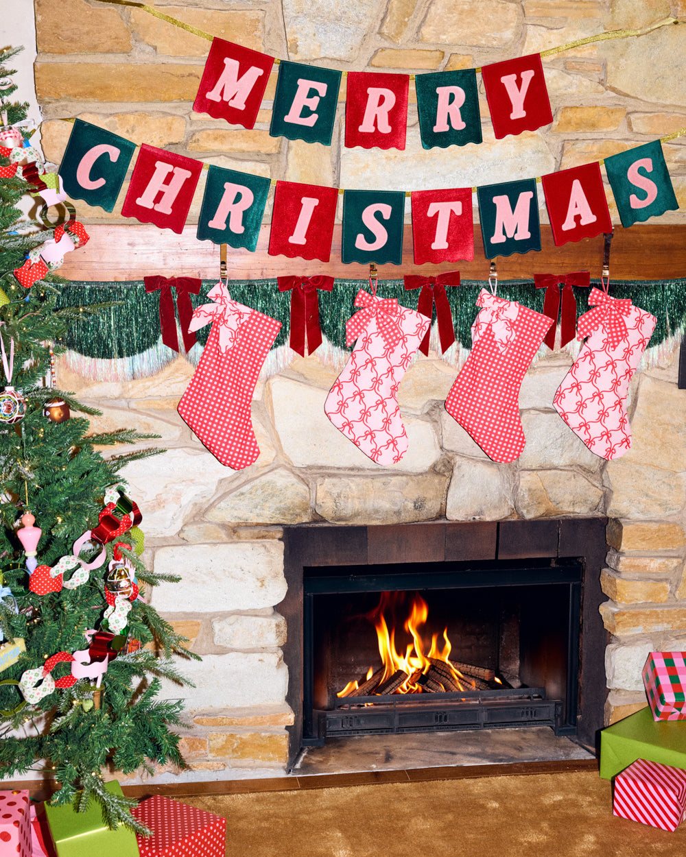 Merry Christmas Banner - velvet flag banner