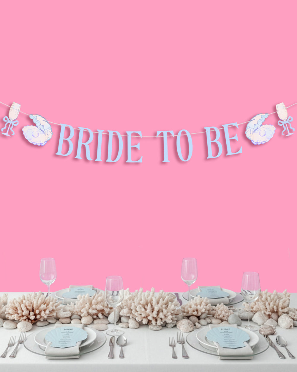 Seashells & Wedding Bells Banner - iridescent foil banner