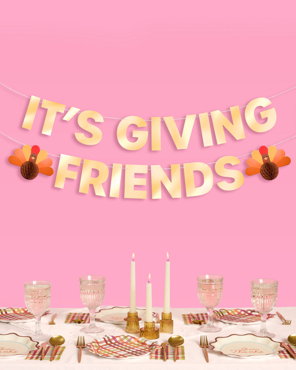 It's Giving Friends Banner - 3D paper banner