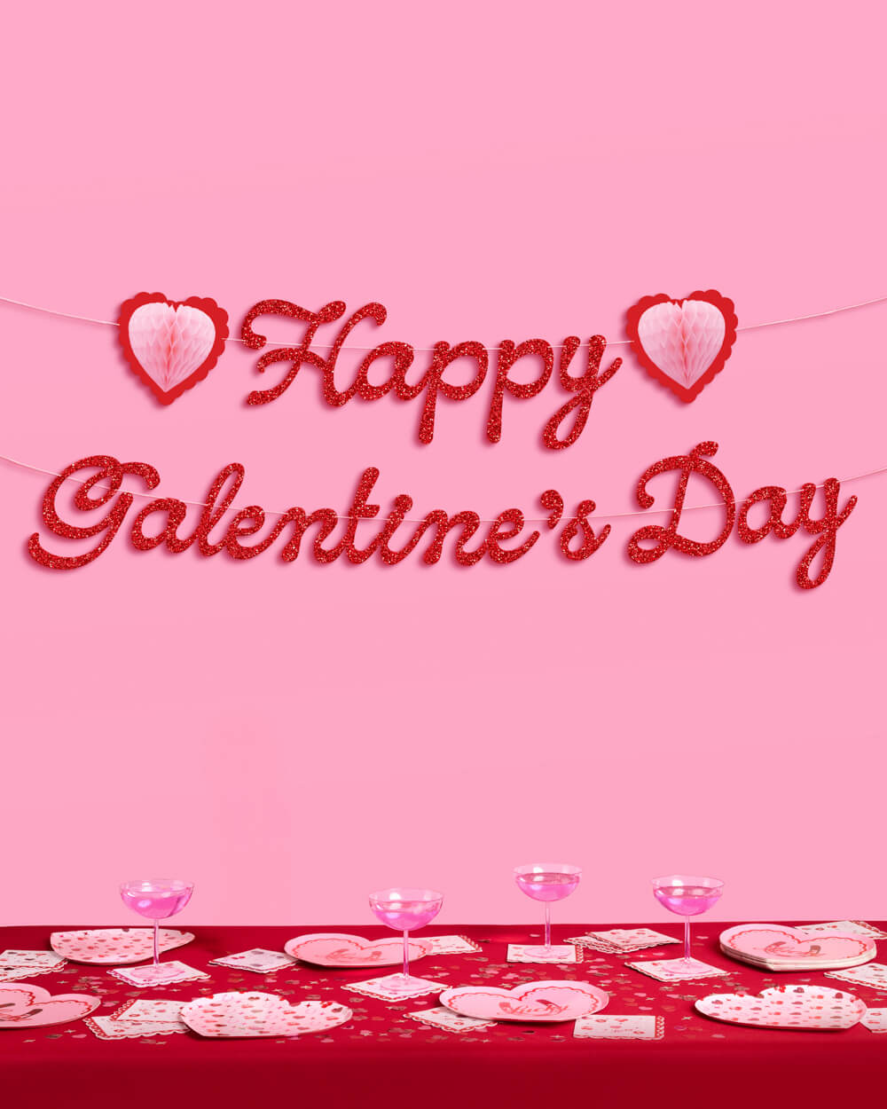 Galentine's Day Banner - 3D glitter banner
