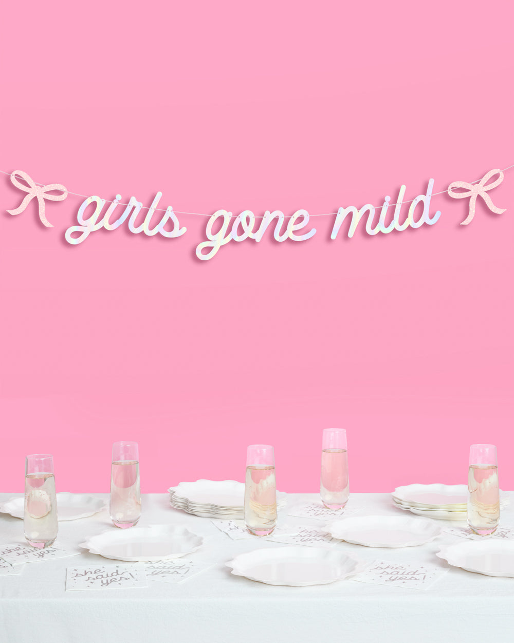 Girls Gone Mild Banner - iridescent foil banner