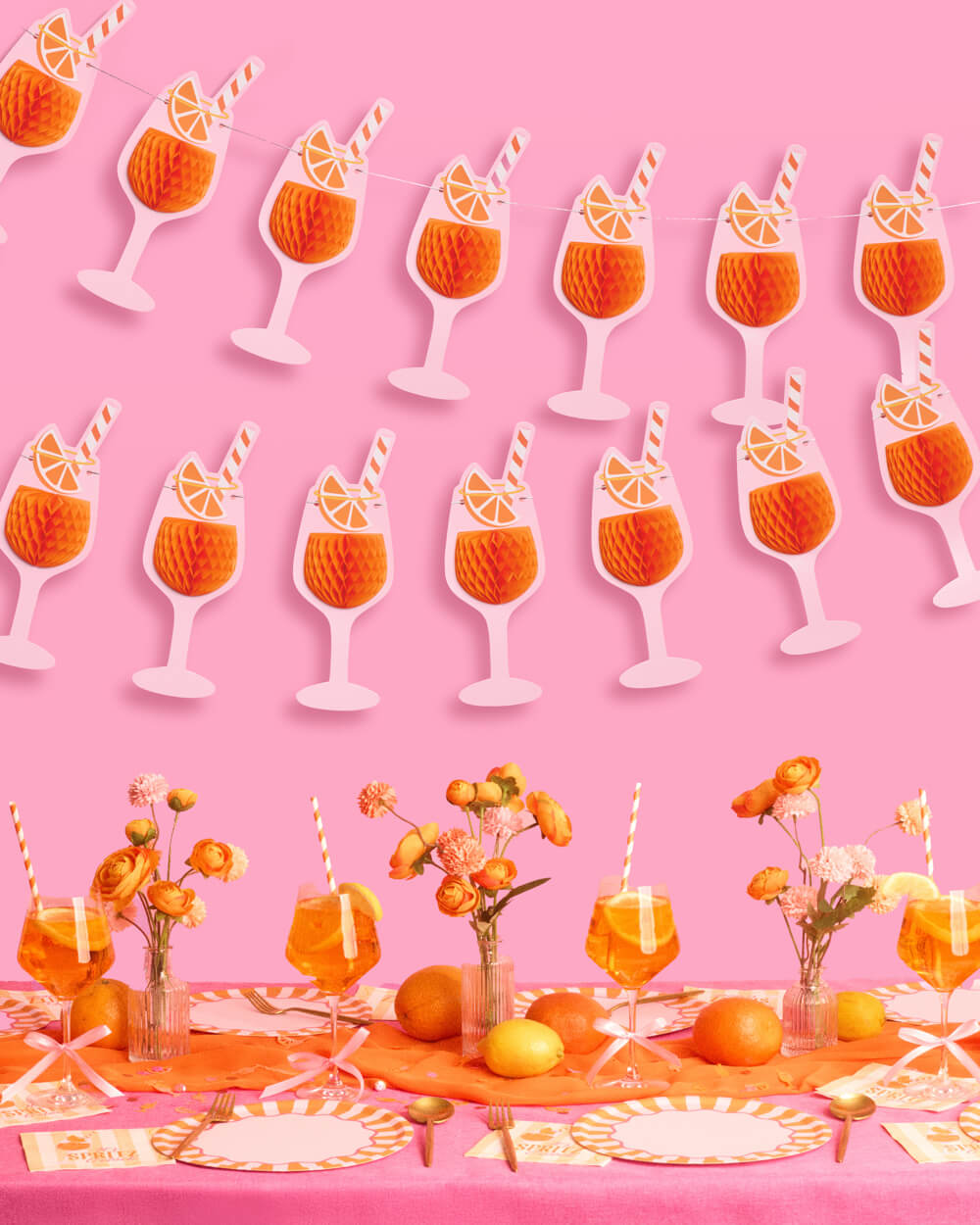 Spritz Party Banner - orange accordion banner