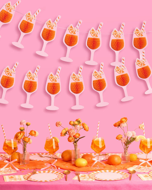 Spritz Party Banner - orange accordion banner