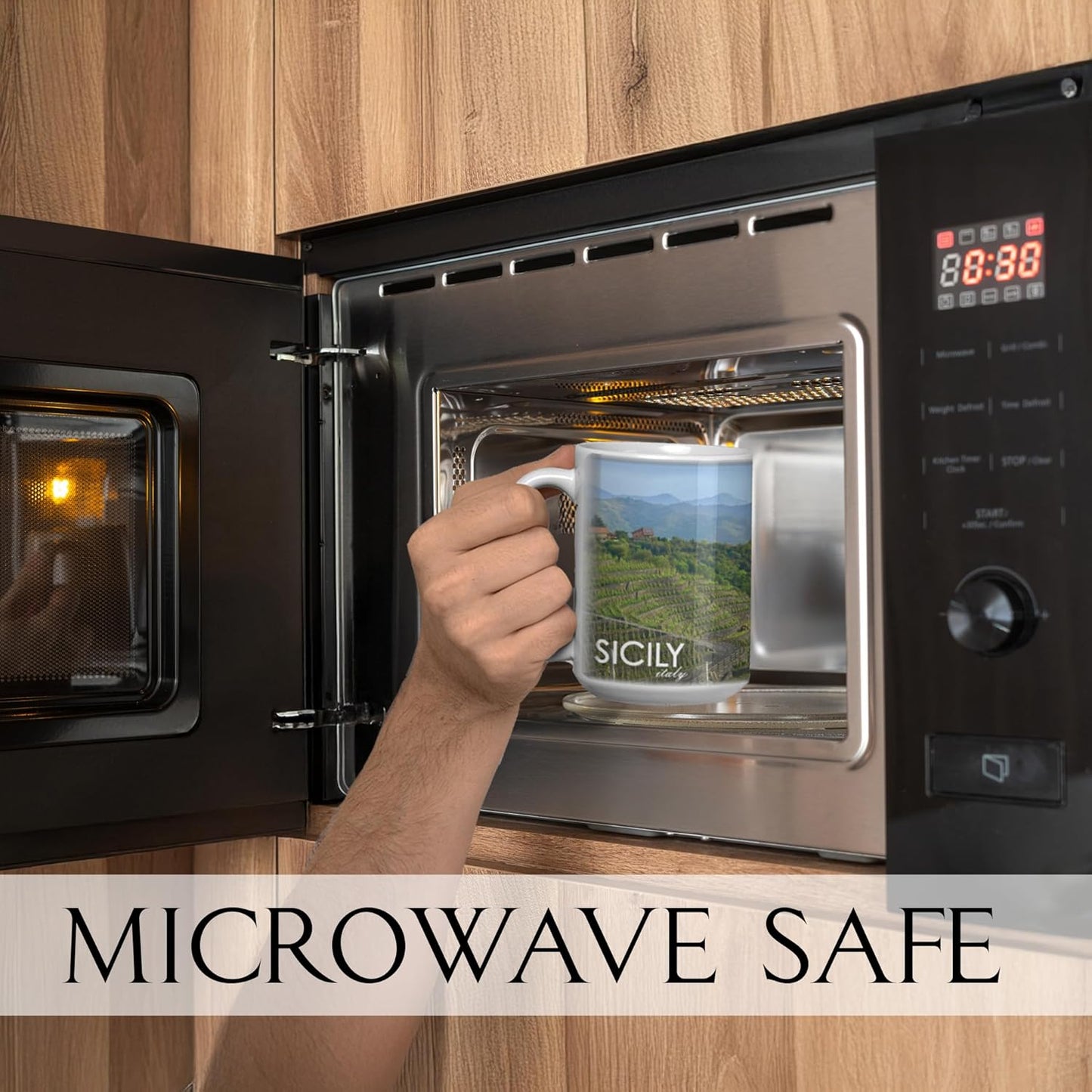 Sicilian Coffee Mug Set – 3 - Pack 15oz Ceramic Mugs Featuring Sicily - Themed Designs