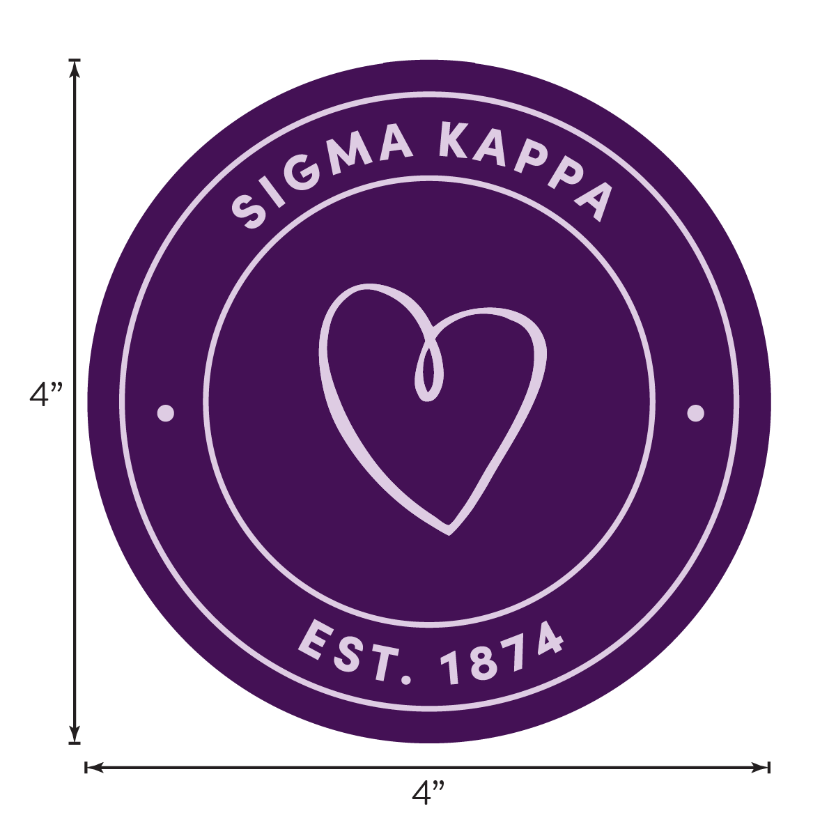 Sigma Kappa Sorority Car Decal Sticker - Full Color Circle Logo