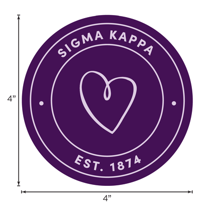 Sigma Kappa Sorority Car Decal Sticker - Full Color Circle Logo