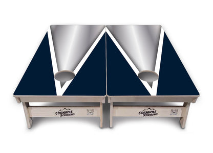 Silver/Blue Triangle Cornhole Boards - Professional Tournament Series