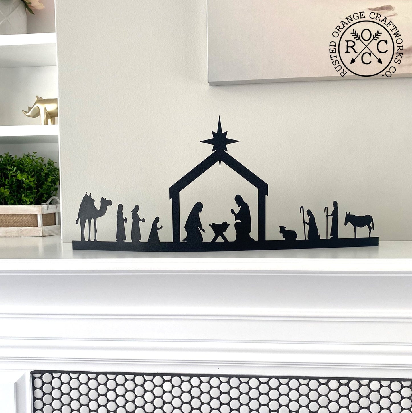 Single Piece Nativity - Indoor Metal Nativity Set with Figurines