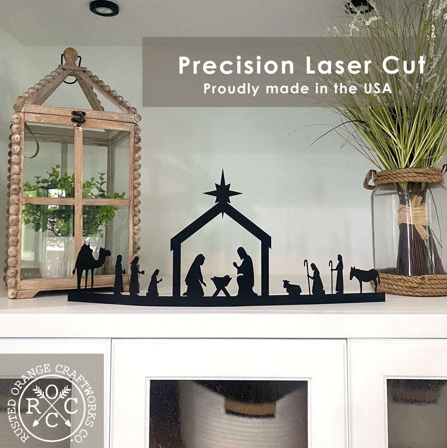 Single Piece Nativity - Indoor Metal Nativity Set with Figurines