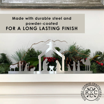 Single Piece Nativity - Indoor Metal Nativity Set with Figurines