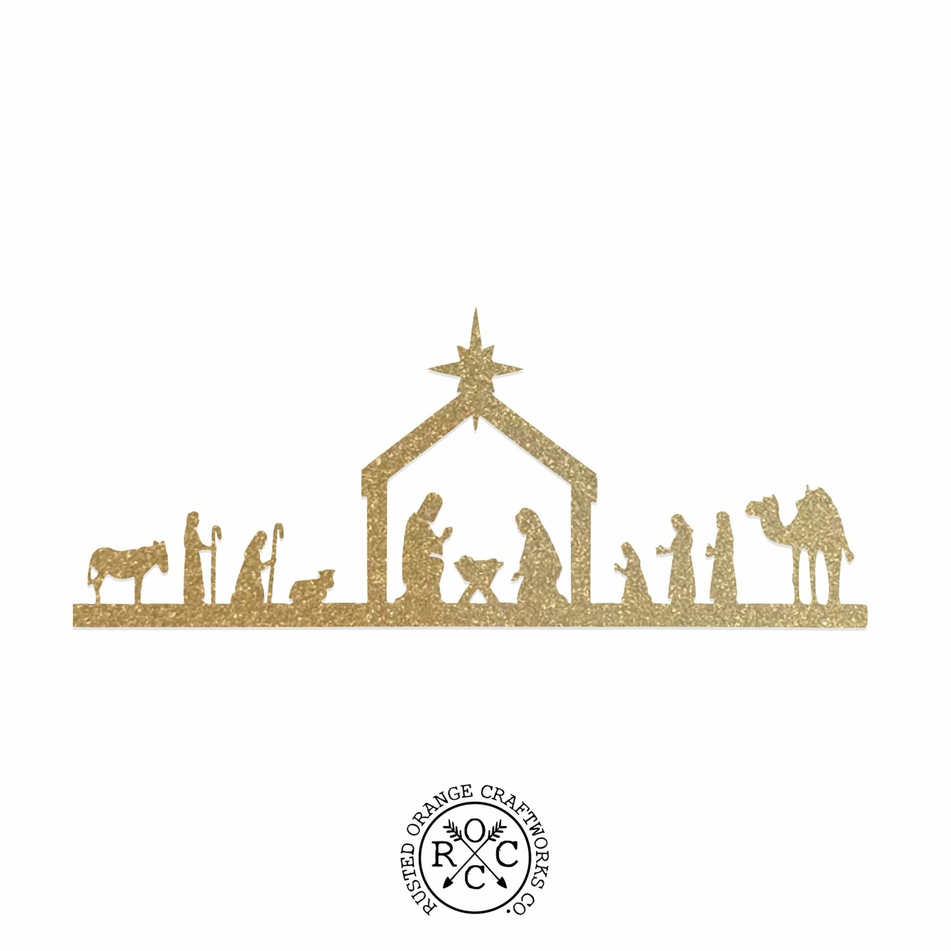 Single Piece Nativity - Indoor Metal Nativity Set with Figurines