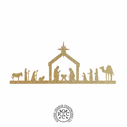 Single Piece Nativity - Indoor Metal Nativity Set with Figurines