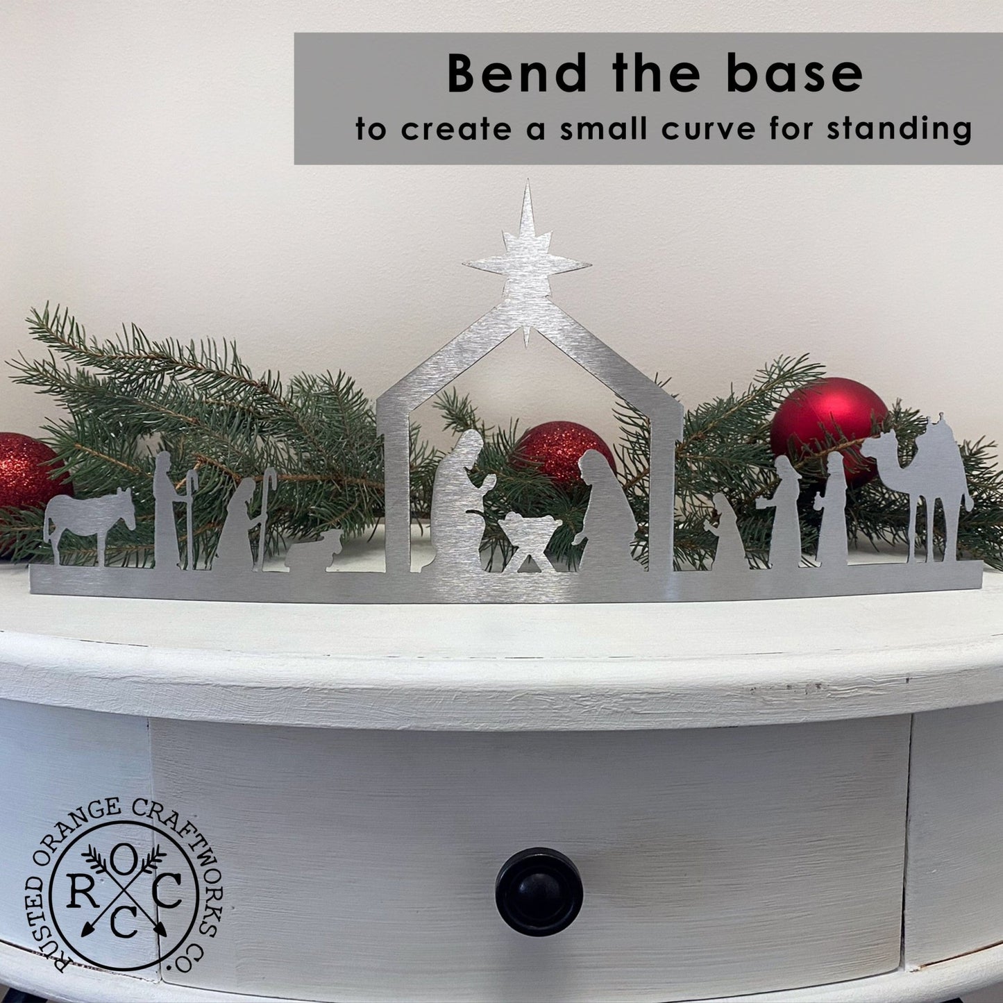 Single Piece Nativity - Indoor Metal Nativity Set with Figurines