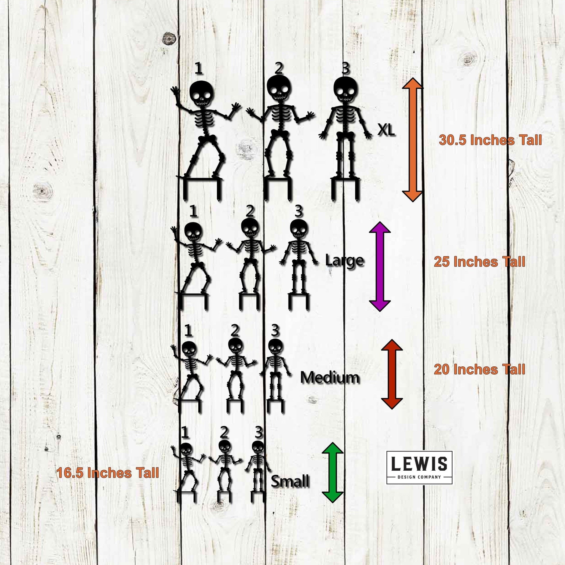 Skeleton Metal Yard Stakes – Halloween Outdoor Lawn Decor