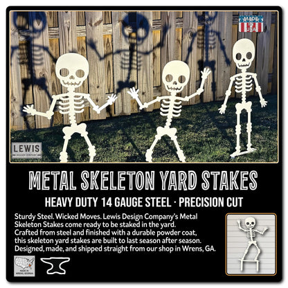 Skeleton Metal Yard Stakes – Halloween Outdoor Lawn Decor