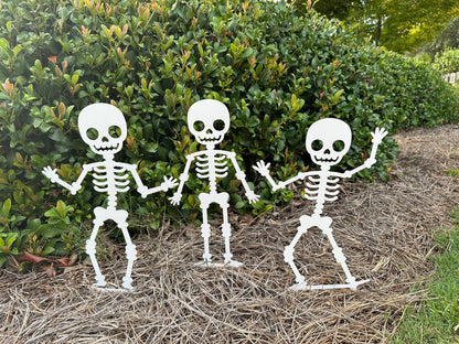 Skeleton Metal Yard Stakes – Halloween Outdoor Lawn Decor