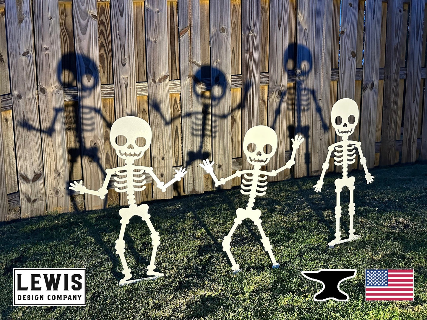 Skeleton Metal Yard Stakes – Halloween Outdoor Lawn Decor