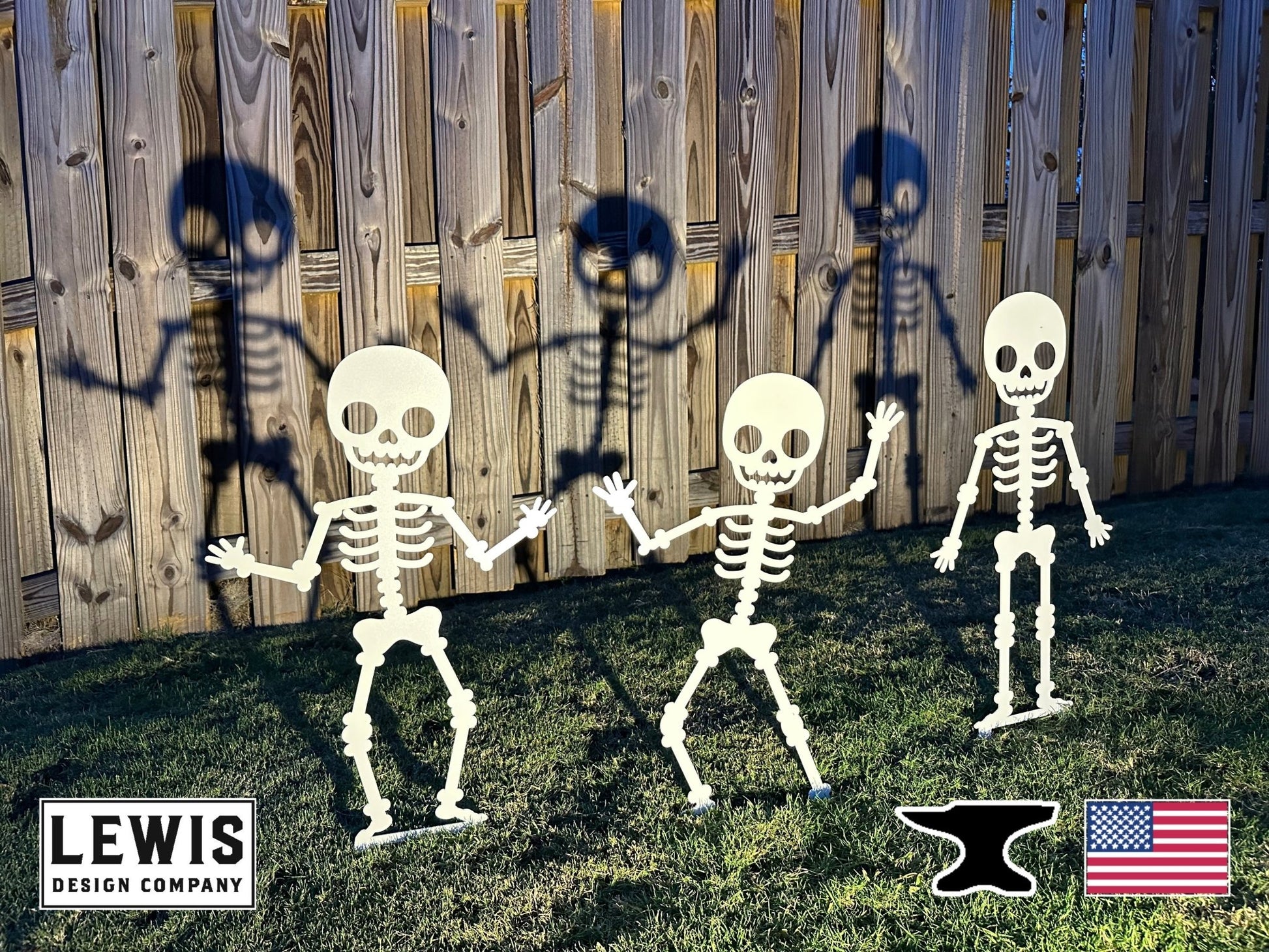 Skeleton Metal Yard Stakes – Halloween Outdoor Lawn Decor