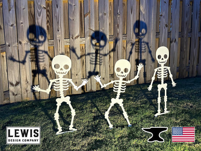 Skeleton Metal Yard Stakes – Halloween Outdoor Lawn Decor