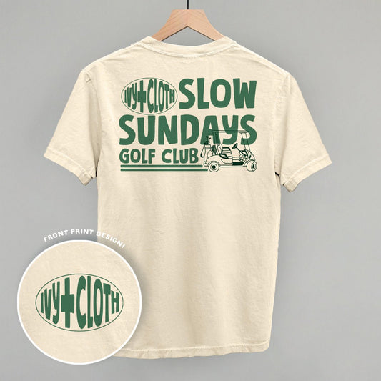 Slow Sundays Golf Club (Back Print) T-shirt