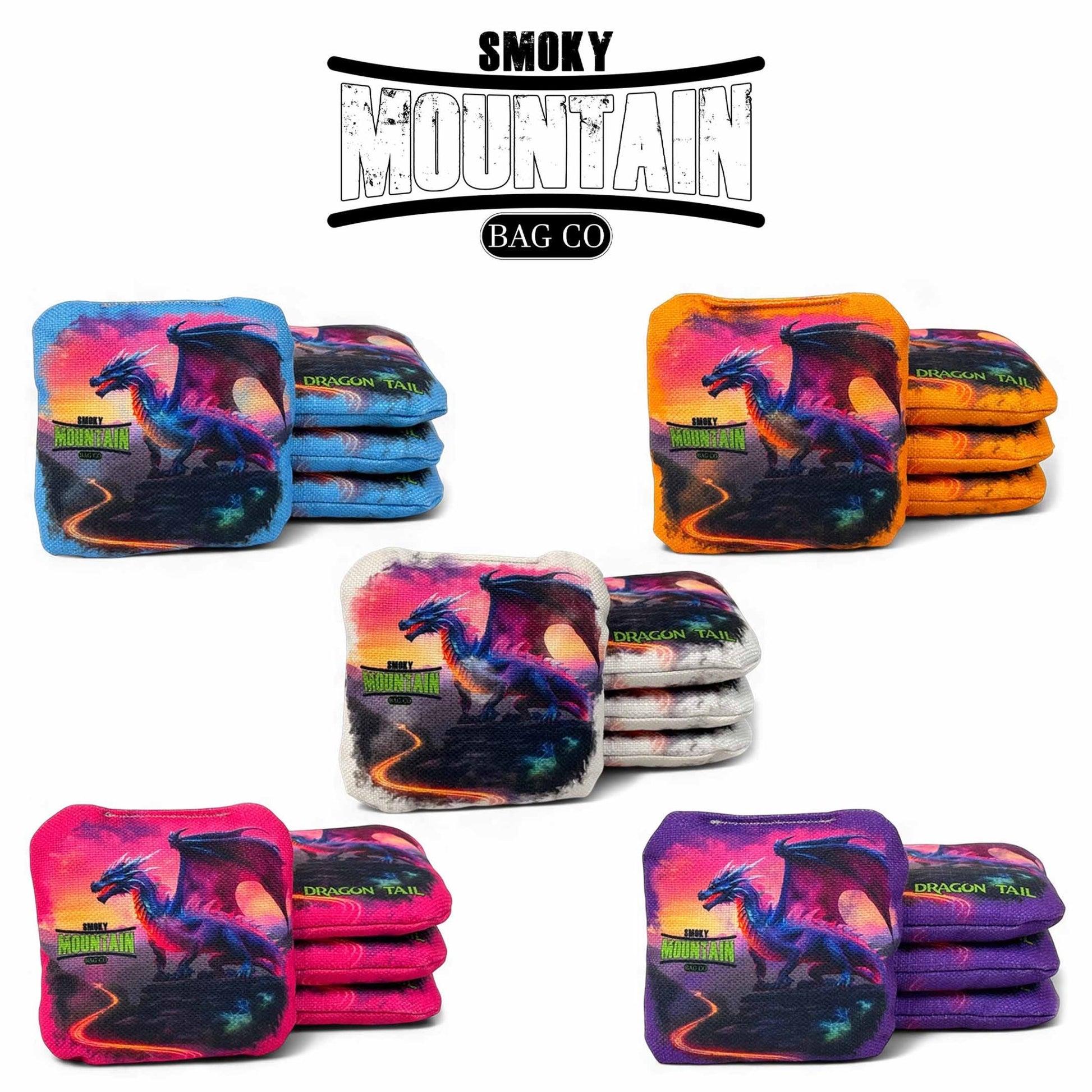 Smoky Mountain Bag Co – Professional Cornhole Bags (Set of 4) Dragon Tail