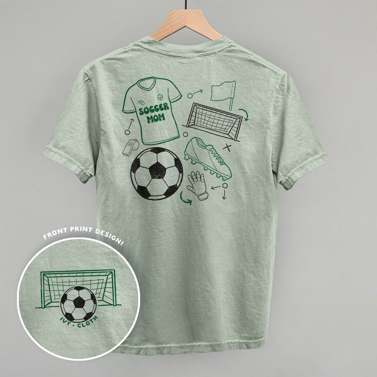 Soccer Mom Doodle (Back Print) T-shirt