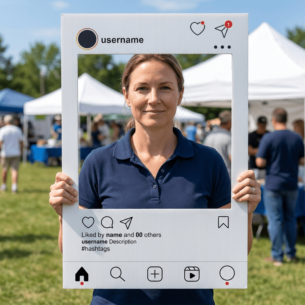 Social Media Frame Custom Photo Booth - Set of 2