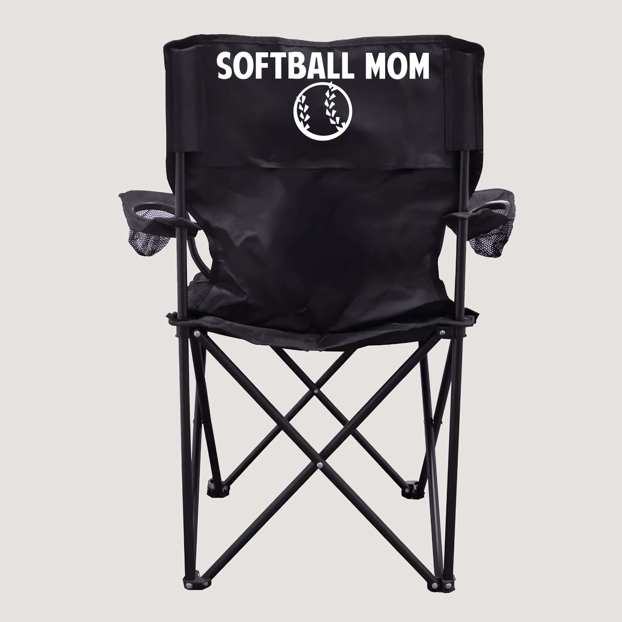 Softball Mom Black Folding Camping Chair | VictoryStore