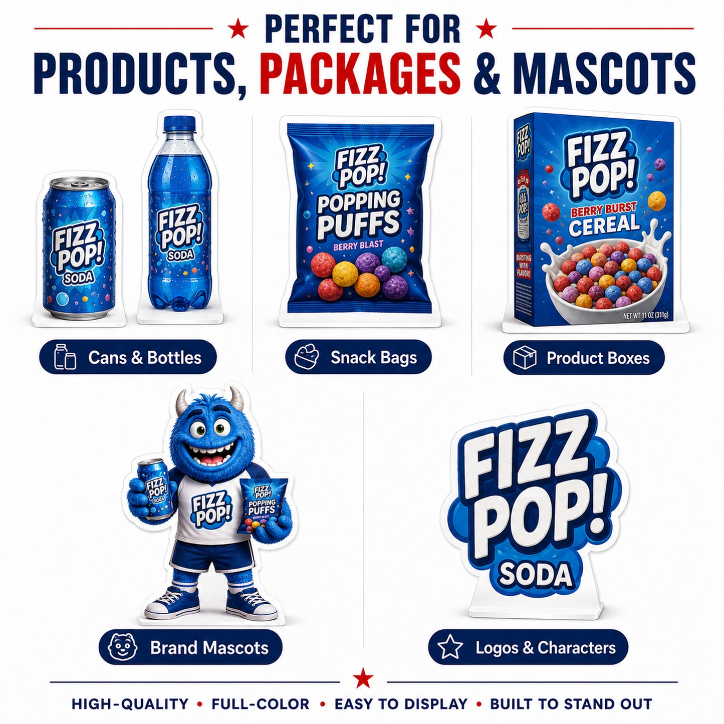 Custom Product Mascot & Retail Display Standup Cutouts