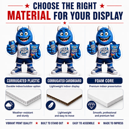 Custom Product Mascot & Retail Display Standup Cutouts