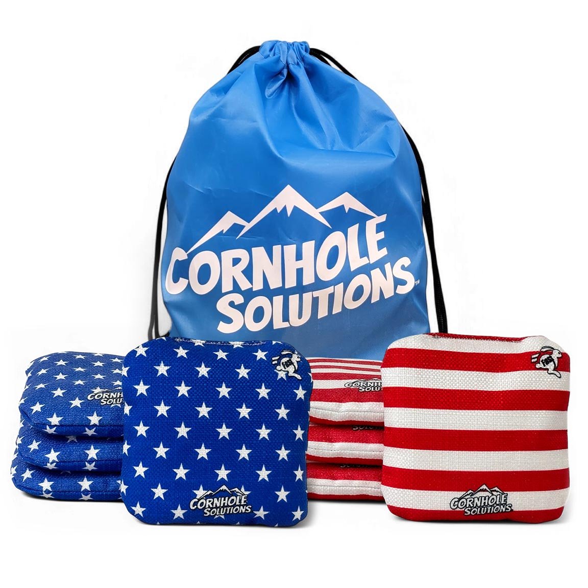Stars and Stripes Cornhole Bags – Set of 8 All - Weather Flag Bags with Dual - Sided Stop & Go Control (16oz Regulation Weight)