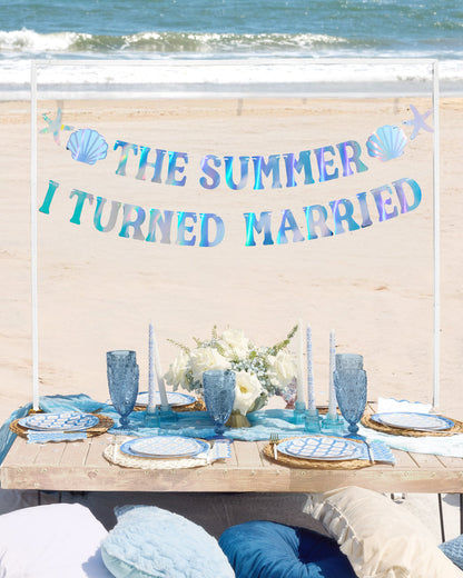 Summer I Turned Married Banner - iridescent banner