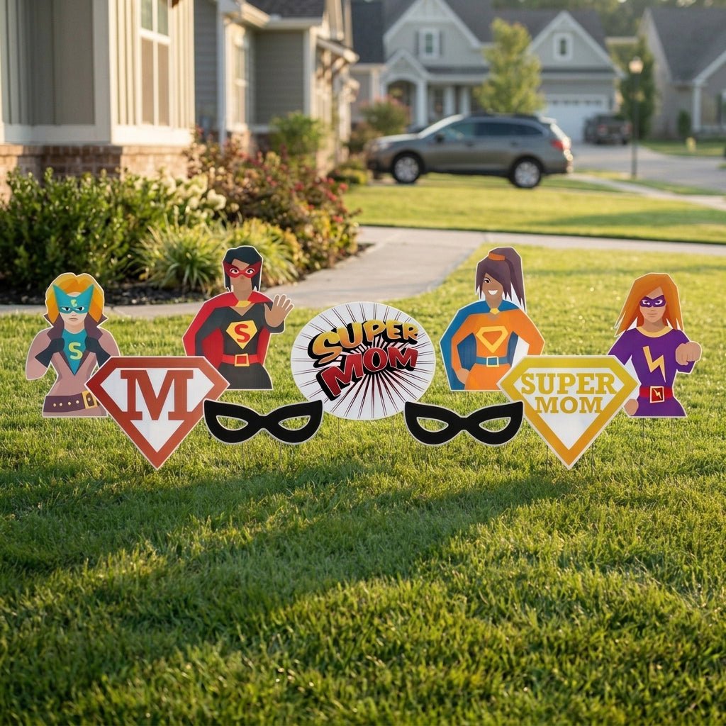 Super Mom Mother's Day Yard Decoration 9 pc Set