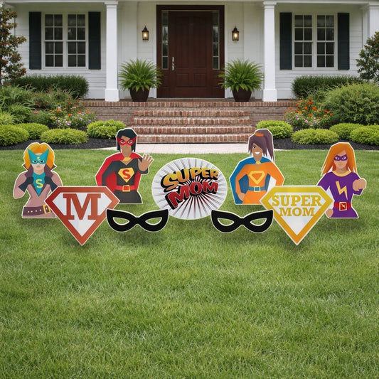 Super Mom Mother's Day Yard Decoration 9 pc Set