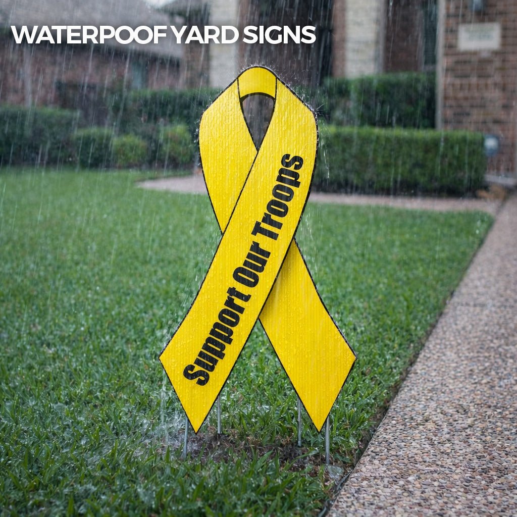 Support Our Troops Yellow Ribbon Yard Sign Set of 2