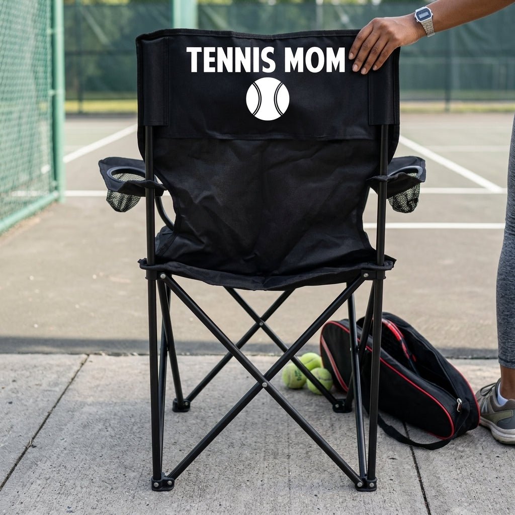 Tennis Mom Black Folding Camping Chair