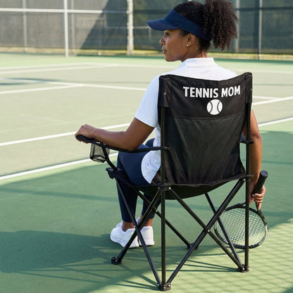 Tennis Mom Black Folding Camping Chair