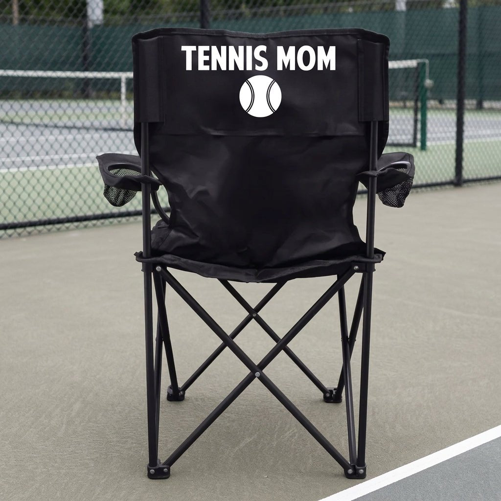 Tennis Mom Black Folding Camping Chair