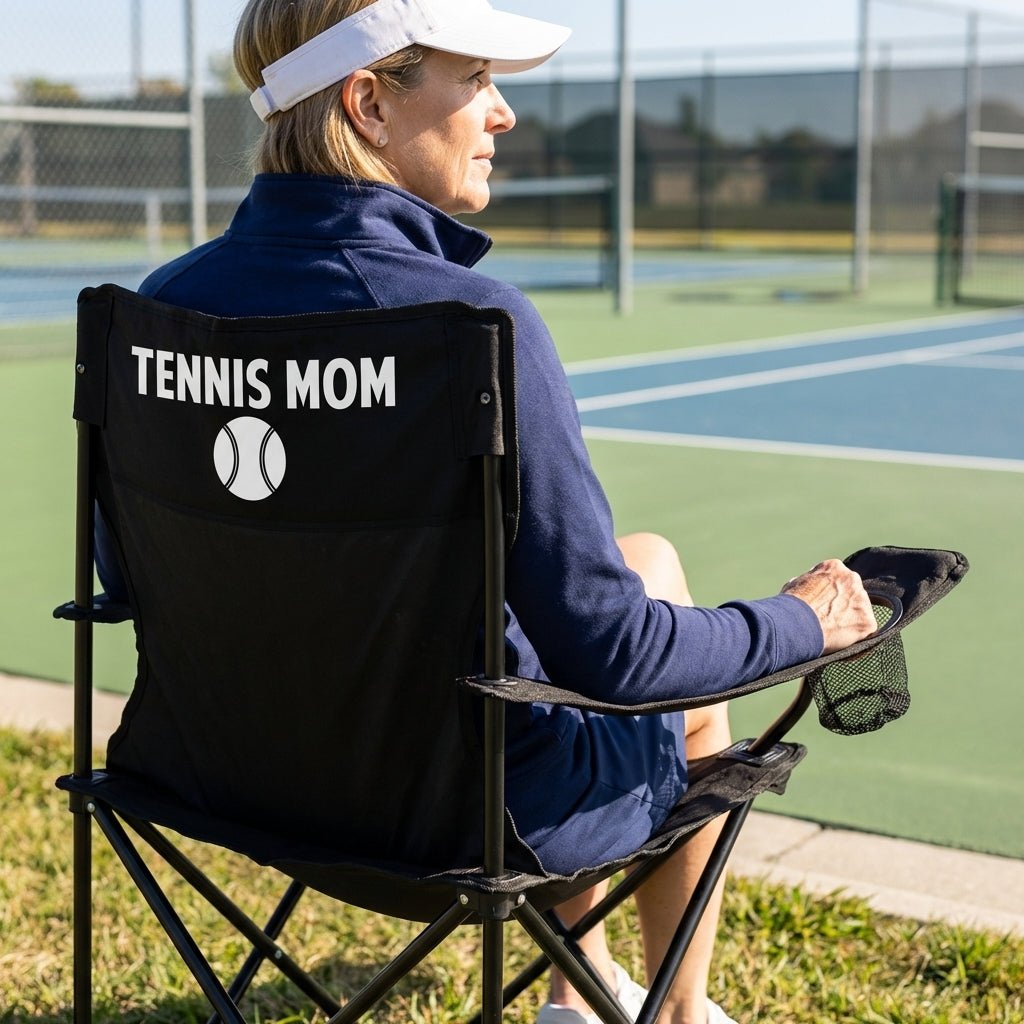 Tennis Mom Black Folding Camping Chair